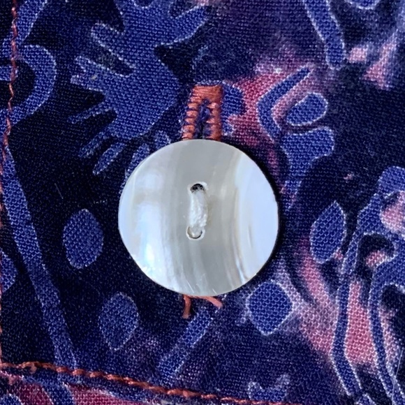 Multicolored Nomadic Traders Rayon Batik Shirt, S, for men too, runs large. - Picture 3 of 11